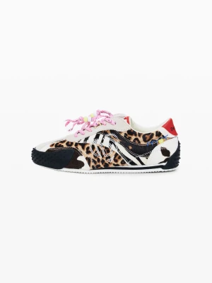 Buty sportowe patchwork z nadrukiem zwierzęcym Desigual