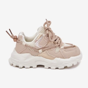 Buty Sportowe Sneakersy Dziecięce Beżowe beżowy Inna marka