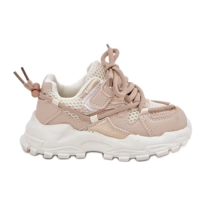 Buty Sportowe Sneakersy Dziecięce Beżowe beżowy Inna marka