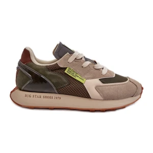 Zdjęcie produktu Buty Sportowe Sneakersy Męskie Memory Foam System Big Star NN174345 Khaki zielone