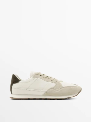 Buty Sportowe Z Kontrastowym Zapiętkiem - Biały - - Massimo Dutti - Mężczyzna