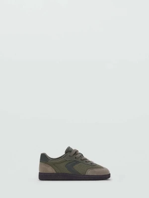 Buty sportowe z łączonych materiałów ze skórą khaki - Dzieci - MANGO KIDS