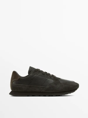 Buty Sportowe Z Miękkiej Skóry Nappa - Czarny - - Massimo Dutti - Mężczyzna