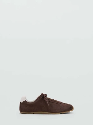 Buty sportowe ze skóry dwoiny czekoladowy - Teen - MANGO TEEN
