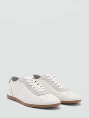 Buty sportowe ze skórzanymi wstawkami biały - Mężczyzna - MANGO MAN