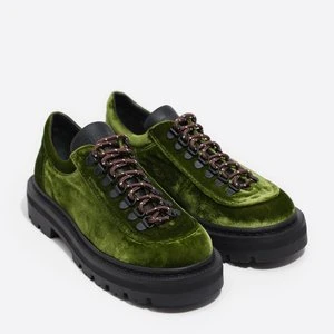 Buty sznurowane aksamit zielone BIMBA Y LOLA