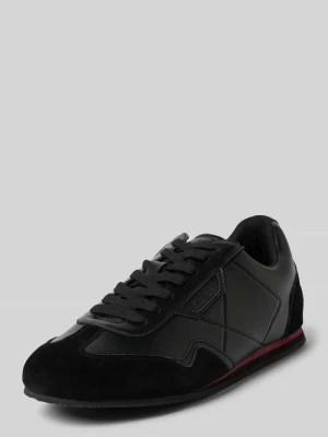 Sznurowane buty z miksu skóry model 'OLMO' Guess Czarny