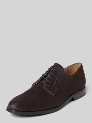 Buty sznurowane z naturalnej skóry bydlęcej model 'velluto misto' JOOP! Ciemnobrązowy