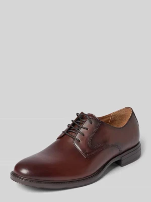 Buty sznurowane z naturalnej skóry bydlęcej Tamaris Ciemnobrązowy