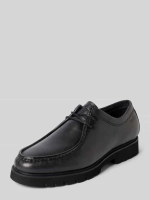 Buty sznurowane z naturalnej skóry bydlęcej Tamaris Czarny