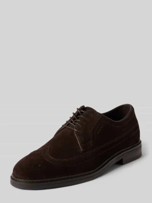 Buty sznurowane z naturalnej skóry model 'Bidford' Gant Ciemnobrązowy