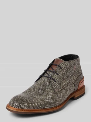 Buty sznurowane z naturalnej skóry model 'Crepi' Floris Van Bommel Beżowy