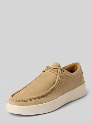 Buty sznurowane z naturalnej skóry model 'Lyde_derb_sd' Hugo Beżowy
