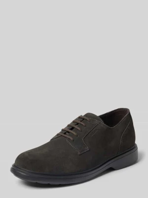 Buty sznurowane z naturalnej skóry model 'Ottavio' Geox Ciemnobrązowy