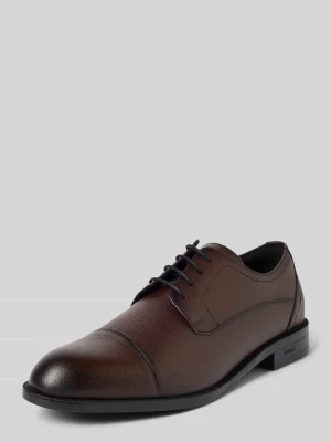Buty sznurowane z naturalnej skóry model 'Tayil_Derb' Boss Ciemnobrązowy