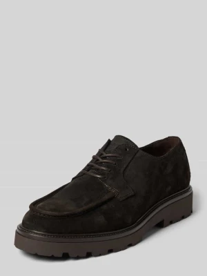 Buty sznurowane z naturalnej skóry z skóra bydlęca model 'PHIL 10' Marc O'Polo Ciemnobrązowy