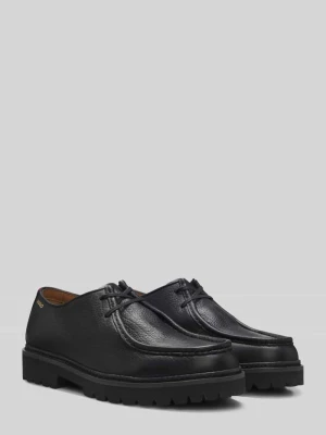 Buty sznurowane z naturalnej skóry z wytłaczanym logo Hugo Czarny