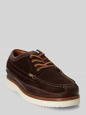 Buty sznurowane z naturalnej skóry ze skóry bydlęcej model 'RANGER WB' Polo Ralph Lauren Ciemnobrązowy