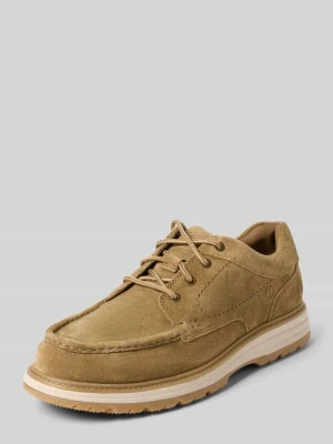 Buty sznurowane ze skóry model 'Melbury Lace' Clarks Piaskowy