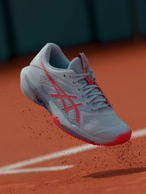 Buty tenisowe na nawierzchnię ziemną Asics jasnoniebieski
