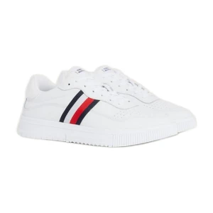 Buty Tommy Hilfiger Supercup Lealther Stripes M FM0FM04824YBS białe