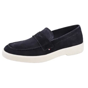 Buty Tommy Hilfiger Trendy Lightweight Suede Loafer FM0FM03963 niebieskie