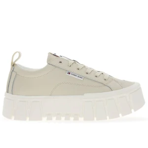 Buty Tommy Jeans Vulc Flatform LC Leather EN0EN02610-ACG - beżowe