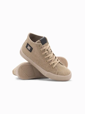 Buty trampki męskie canvas z wysoką cholewką – jasnobrązowe V3 OM-FOTH-0186
 -                                    40 Ombre