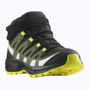 Buty trekkingowe dziecięce Salomon Xa Pro V8 Mid CSWP black/deep lichen green/safety yellow