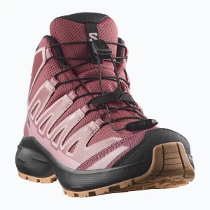 Buty turystyczne dziecięce Salomon XA Pro Mid Waterproof nocturne / dusky orchid Różowy