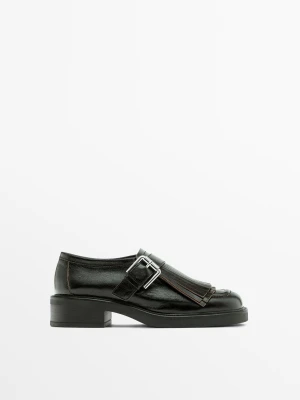 Buty Typu Derby Ze Sprzączką Z Frędzlami - Czarny - - Massimo Dutti - Kobieta