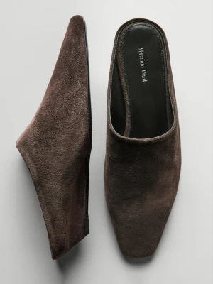 Buty Typu Mules Na Koturnie - Brązowy - - Massimo Dutti - Kobieta