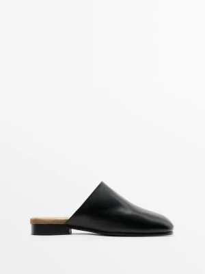 Buty Typu Mules Z Miękkiej Skóry - Czarny - Massimo Dutti - Female