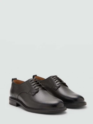 Buty typu oksfordy ze skóry brązowy - Mężczyzna - - MANGO MAN