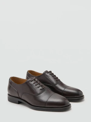Buty typu oksfordy ze skóry brązowy - Mężczyzna - - MANGO MAN