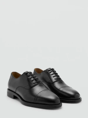 Buty typu oksfordy ze skóry czarny - Mężczyzna - - MANGO MAN