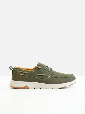 Buty wsuwane Camel Active z bawełnianego płótna BonPrix zielony