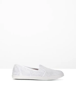 Buty wsuwane z ażurowanym haftem bonprix