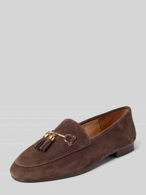 Buty wsuwane z naturalnej skóry z ozdobnym obszyciem Inuovo