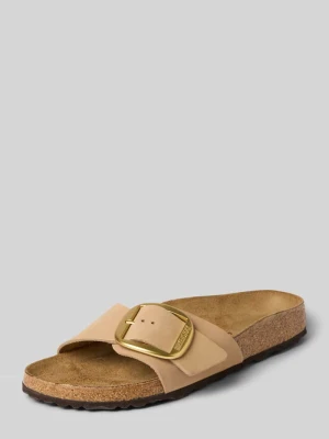 Buty wsuwane z prawdziwej skóry nubukowej z detalem z logo Birkenstock Beżowy