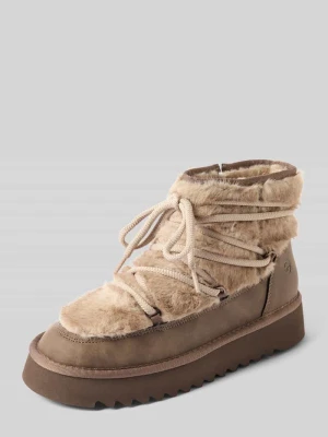 Botki w stylu futra tkanym wyglądem tamaris