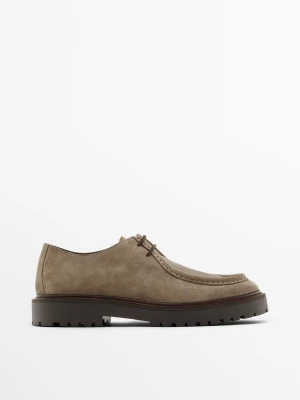Buty Z Zamszu Z Wypukłym Szwem - Kret - - Massimo Dutti - Mężczyzna