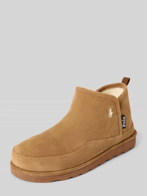 Buty za kostkę z zamszu z wyhaftowanym logo Polo Ralph Lauren