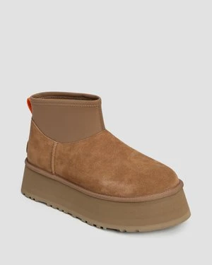 Buty ze skóry damskie UGG Classic Mini Dipper brązowe
