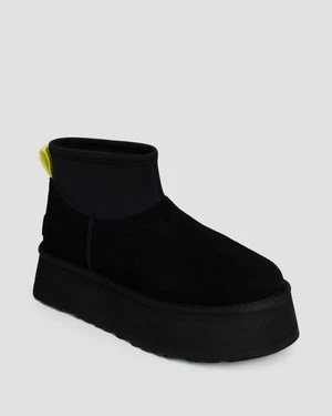 Buty ze skóry damskie UGG Classic Mini Dipper czarne