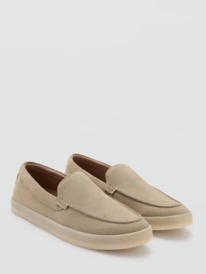 Buty ze skóry dwoiny piaskowy - Mężczyzna - MANGO MAN