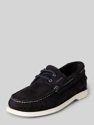 Buty żeglarskie z wyhaftowanym logo model 'Yardport' Gant Granatowy