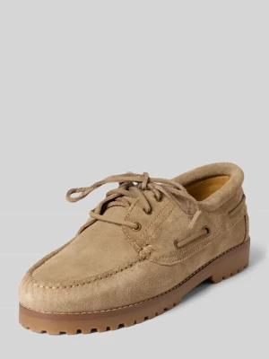 Buty żeglarskie ze skóry z wiązaniem model 'BROOKLYN' jack & jones