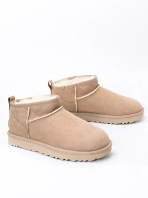 Buty zimowe damskie beżowe UGG W CLASSIC ULTRA MINI