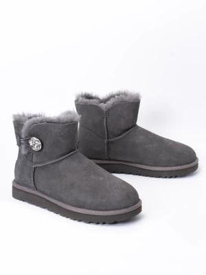 Buty zimowe damskie UGG W Mini Bailey Button Bling (1016554-GREY)